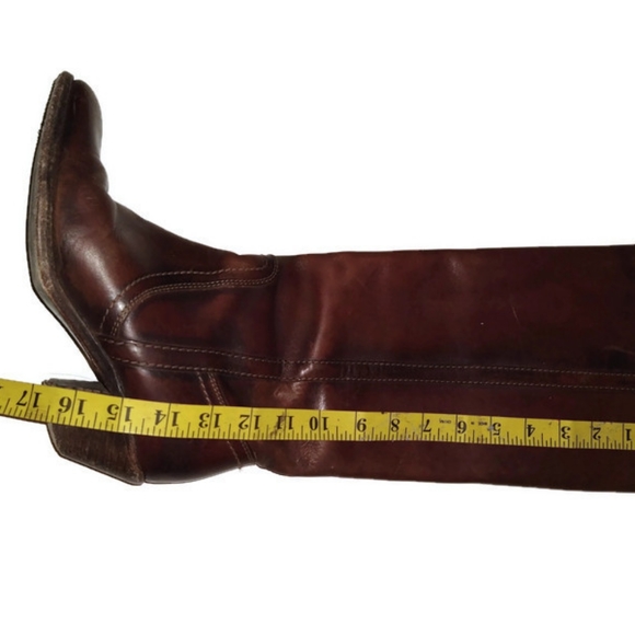 Frye Knee High Boots Brown Red Color Size 6.5 - Picture 6 of 7